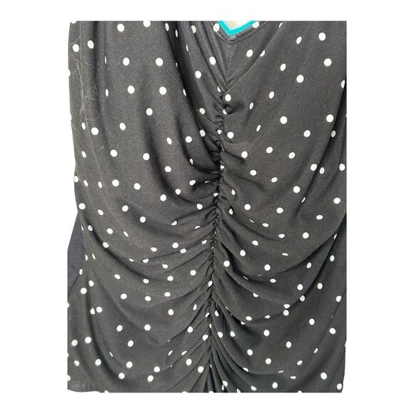 Vintage Gabar polka dot one piece swimsuit size 18 black & white teal blue - Picture 9 of 12